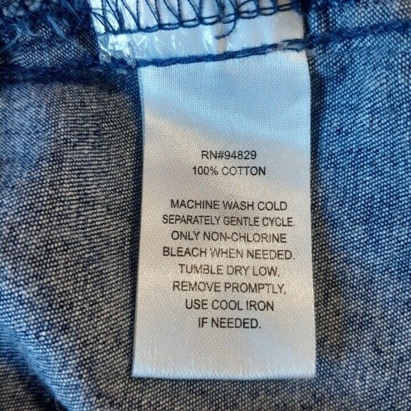 Derek Heart Womens Small Blue Chambray Spaghetti Strap Top Ruffle Peplum - Picture 11 of 12